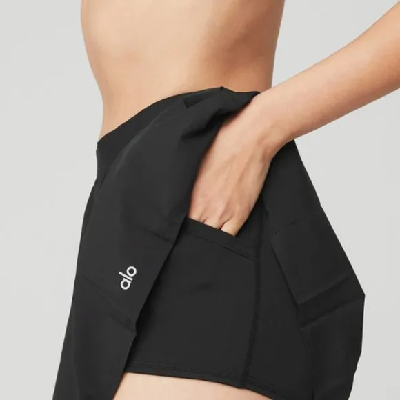 🎾 ALO Varsity Tennis Skort | Size L | Black Pleated 🎾