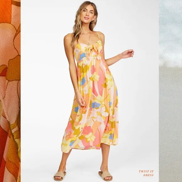 🆕 NWT Billabong Twist It Midi Dress