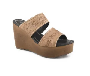 09-021-0607-3586  Roper Women's Diva II Tooled Leather Tan