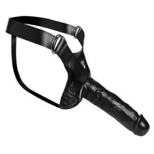10-inch Master Series Infiltrator Black Hollow Strap-on