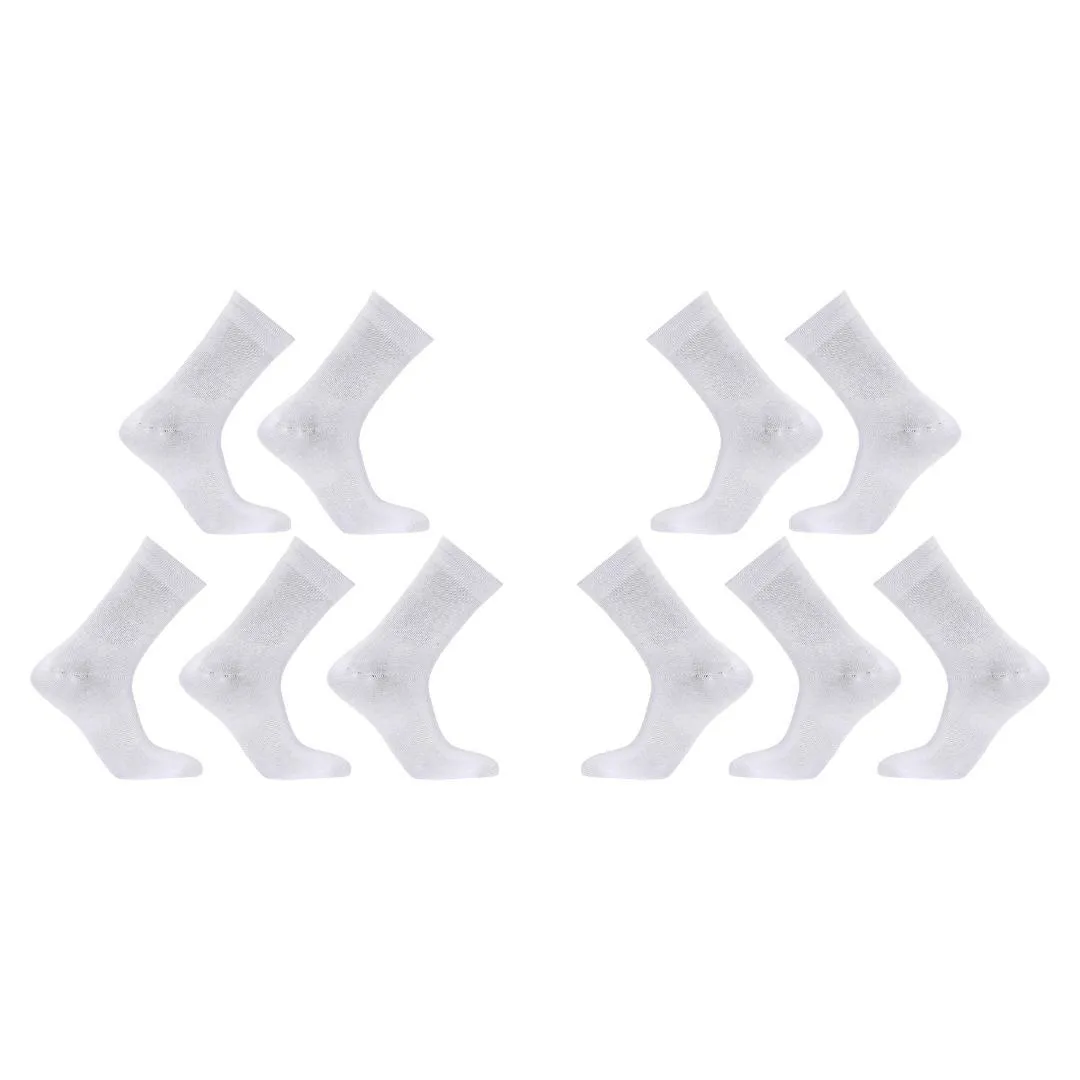 10X Rexy 3D Seamless Crew Socks Large Slim Breathable WHITE