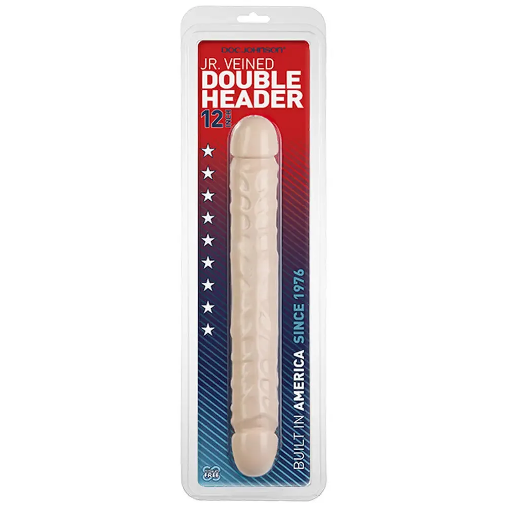 12-inch Rubber Large Double-ended Dildo with Vein Detail