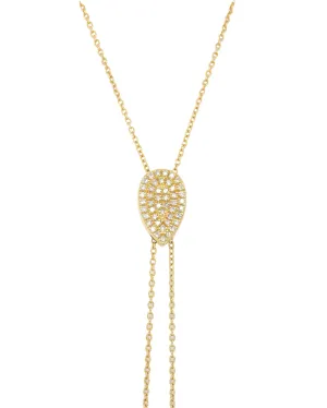 14k Yellow Gold Diamond Lariat Necklace