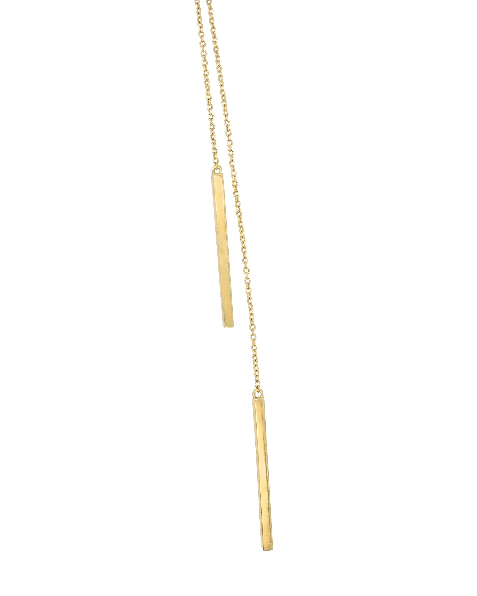 14k Yellow Gold Diamond Lariat Necklace