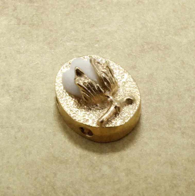 14kt Yellow Gold Cotton Boll Charm for Slide Bracelet