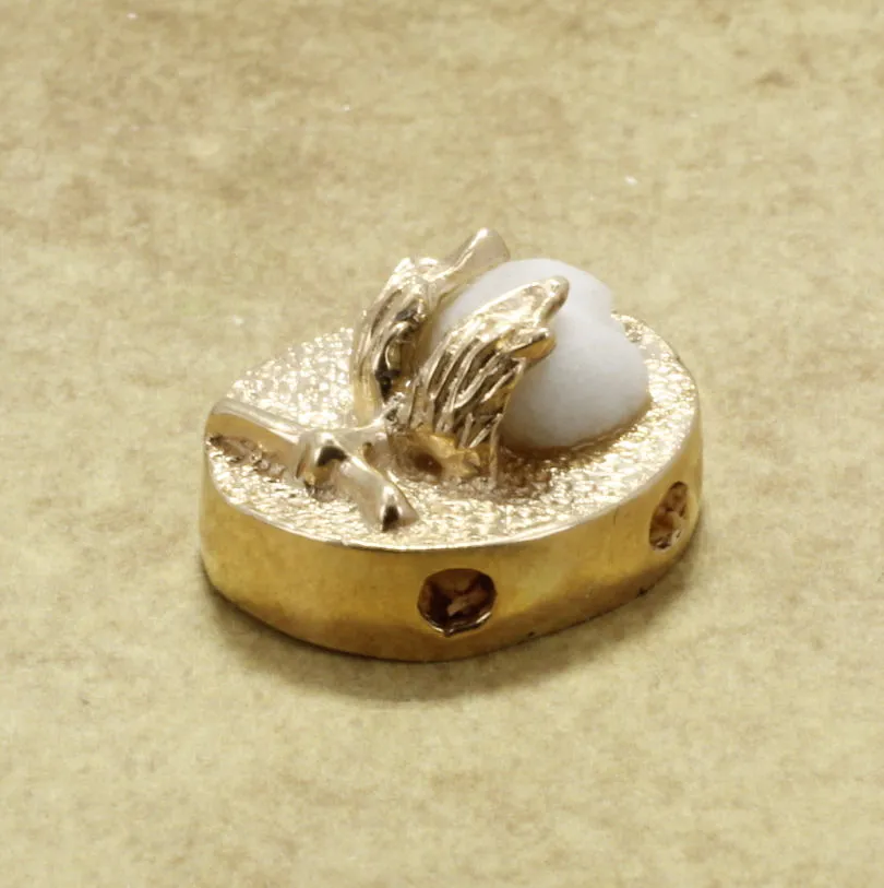 14kt Yellow Gold Cotton Boll Charm for Slide Bracelet