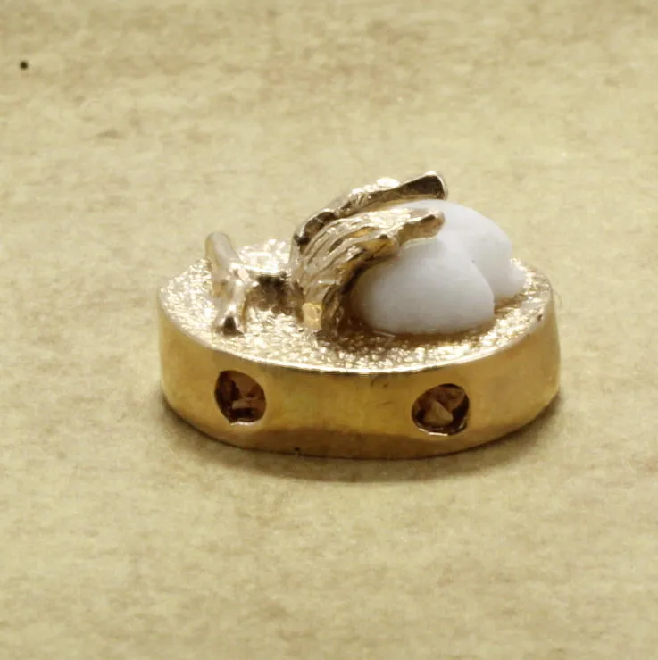 14kt Yellow Gold Cotton Boll Charm for Slide Bracelet