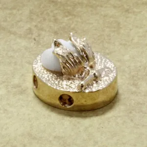 14kt Yellow Gold Cotton Boll Charm for Slide Bracelet