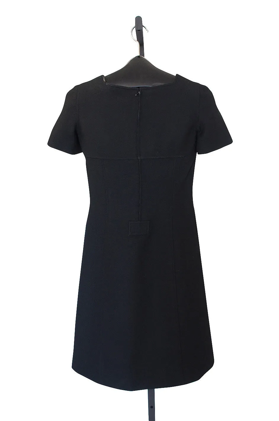 1960s Black Courreges Paris Shift Dress