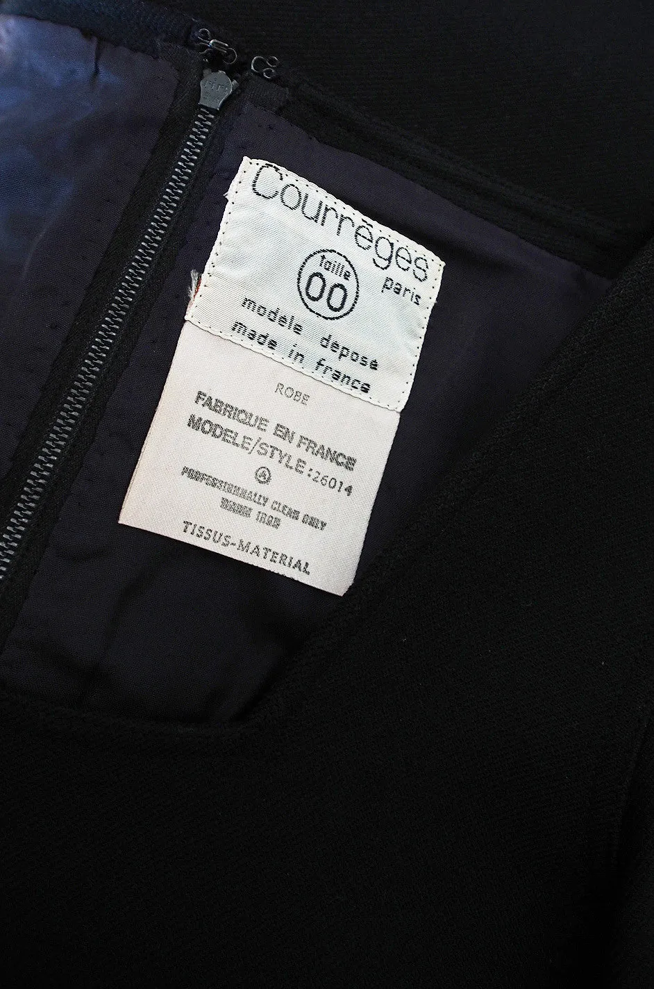 1960s Black Courreges Paris Shift Dress