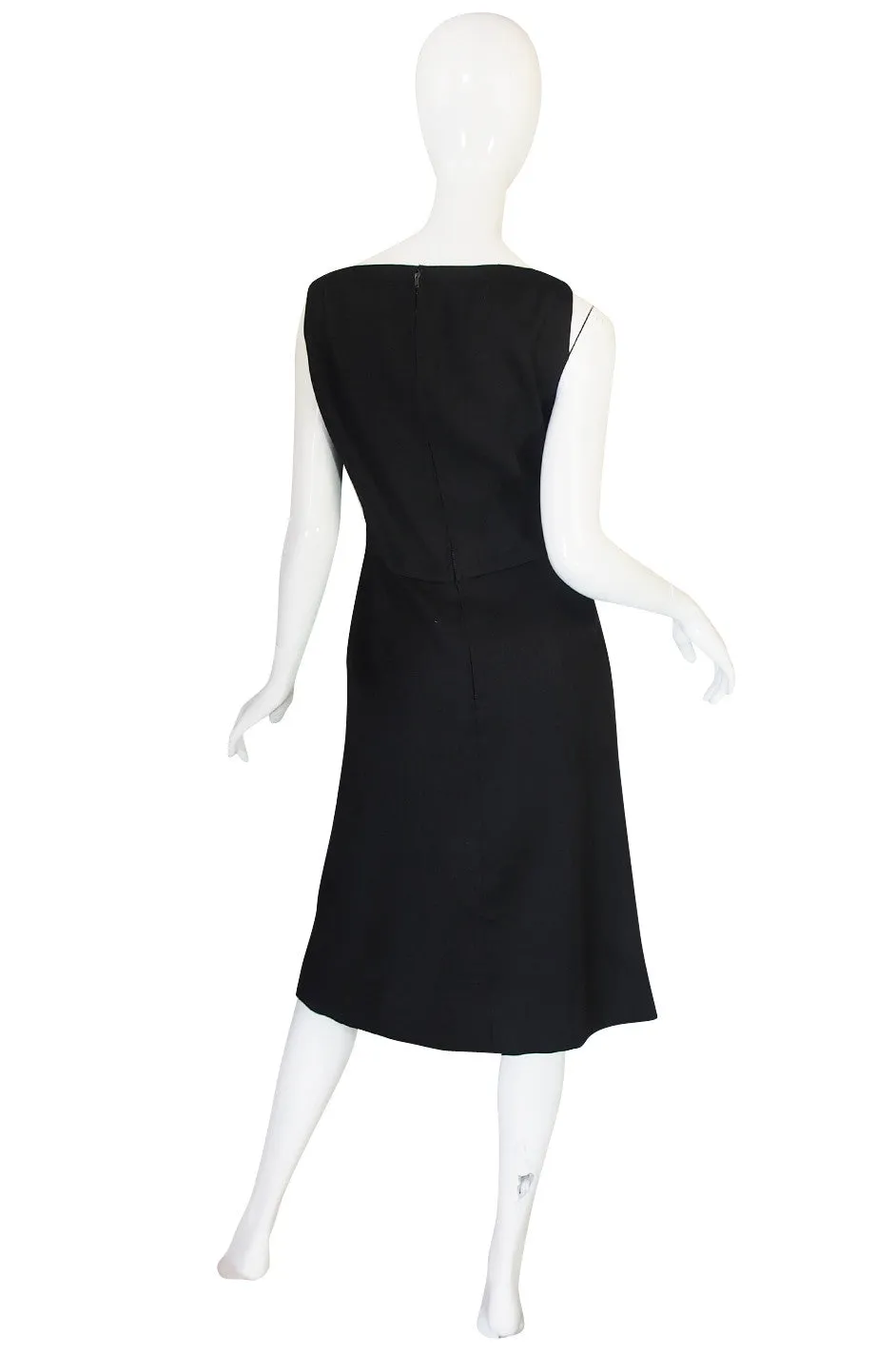 1960s Nina Ricci Black Silk Shift Dress & Jacket