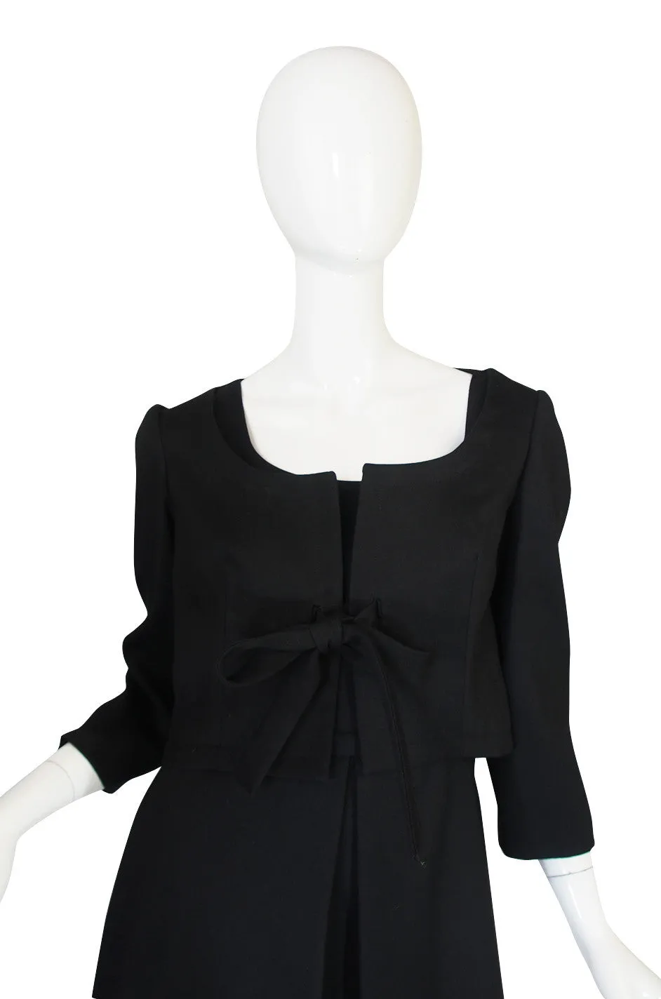 1960s Nina Ricci Black Silk Shift Dress & Jacket