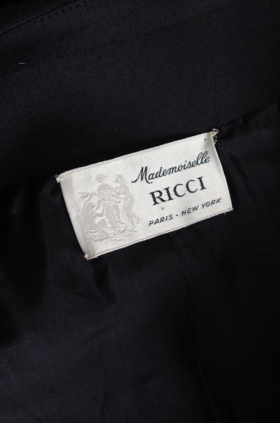 1960s Nina Ricci Black Silk Shift Dress & Jacket