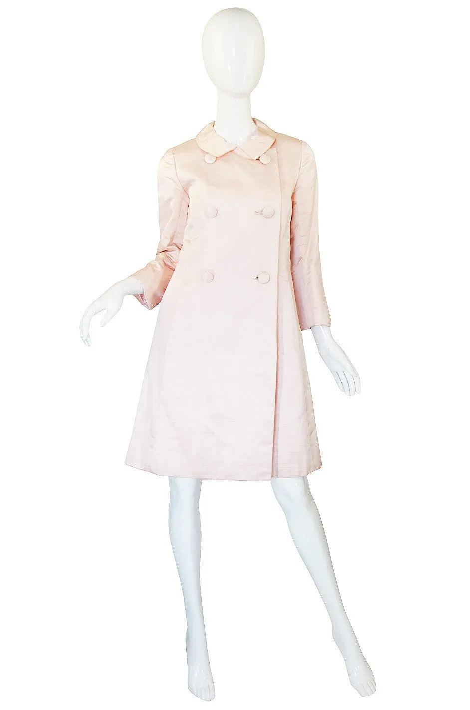 1960s Pink Silk Malcolm Starr Coat