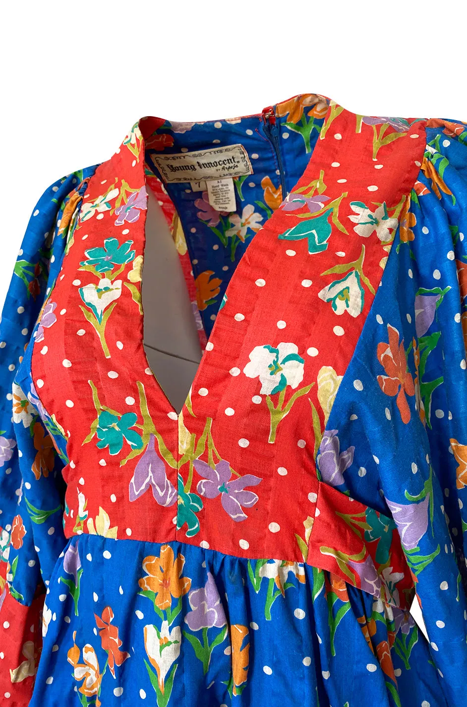 1960s Young Innocents by Arpeja Cotton Floral Print Caftan Dress