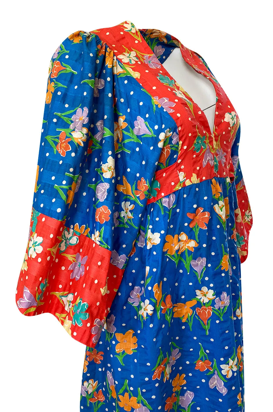 1960s Young Innocents by Arpeja Cotton Floral Print Caftan Dress