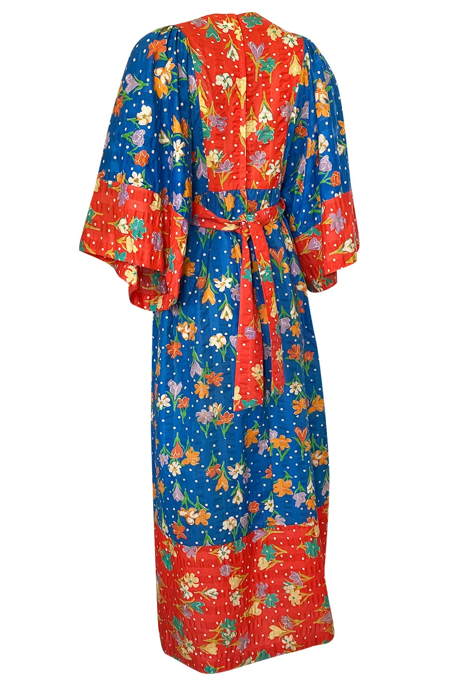 1960s Young Innocents by Arpeja Cotton Floral Print Caftan Dress