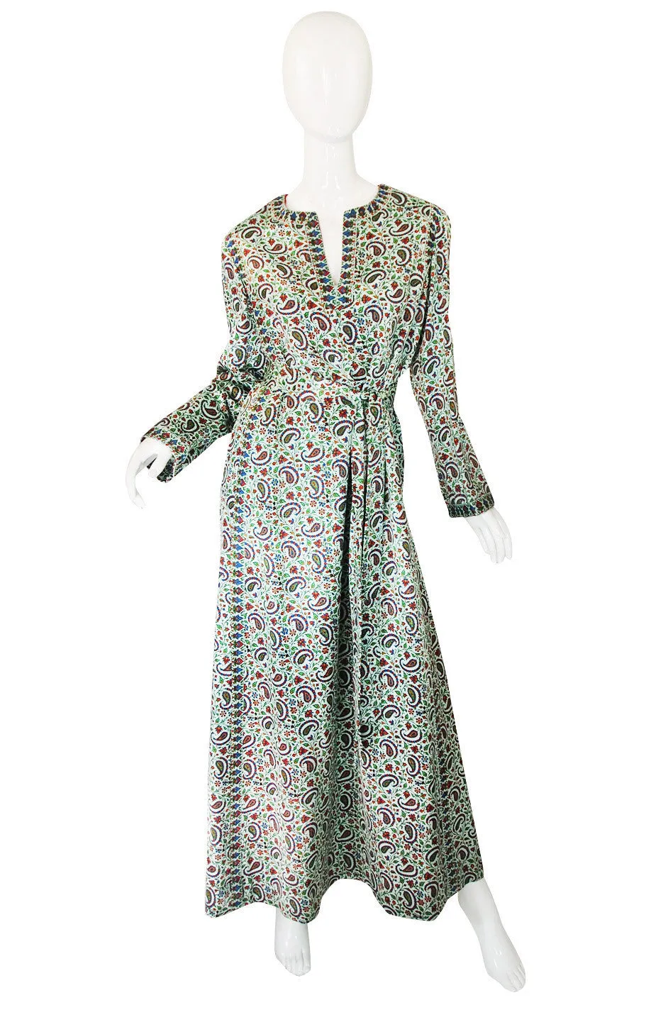 1970s Treacy Lowe Velveteen Caftan Dress