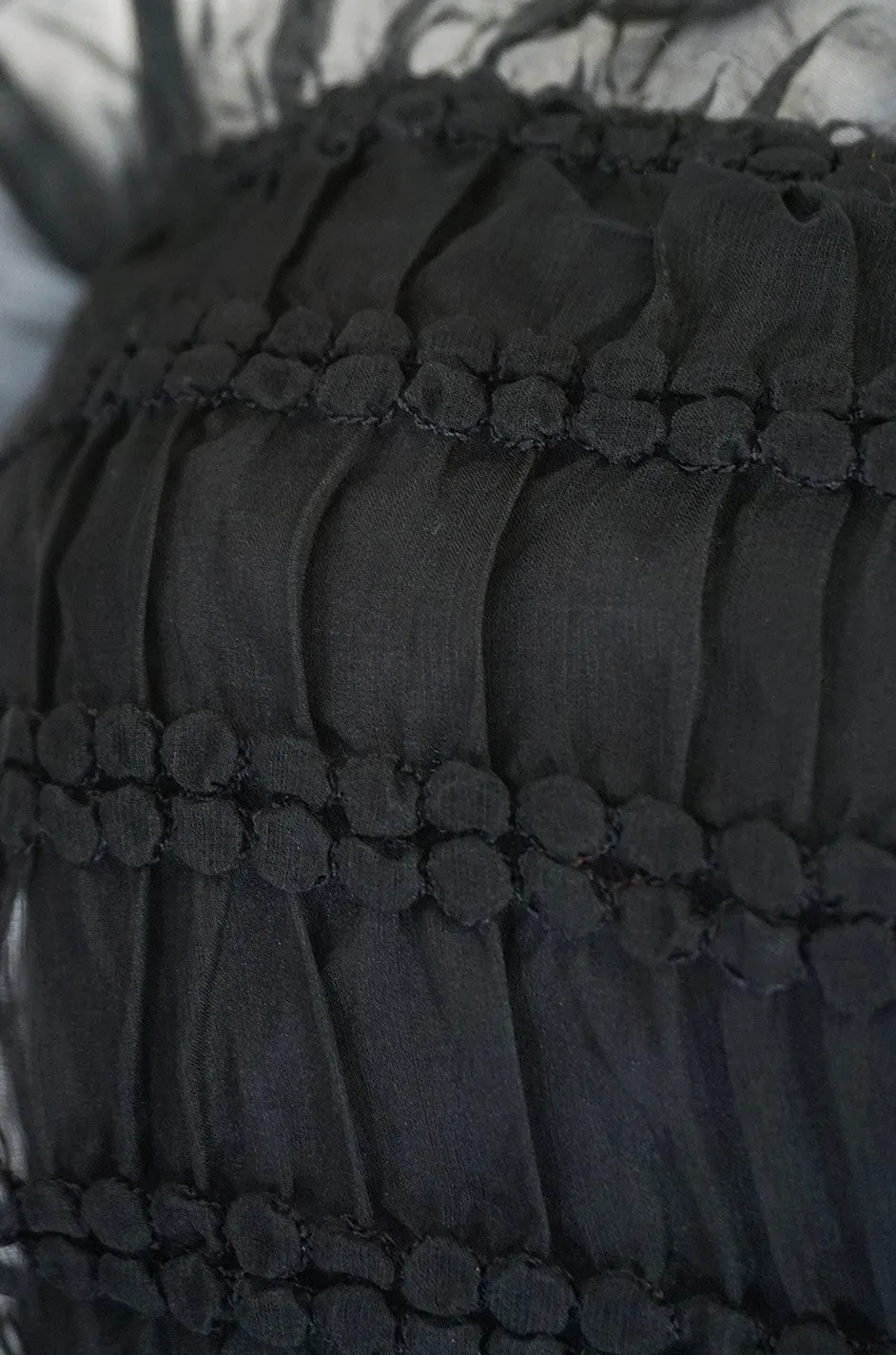 1970s Weightless Courreges Pleated Strapless Silk Dress