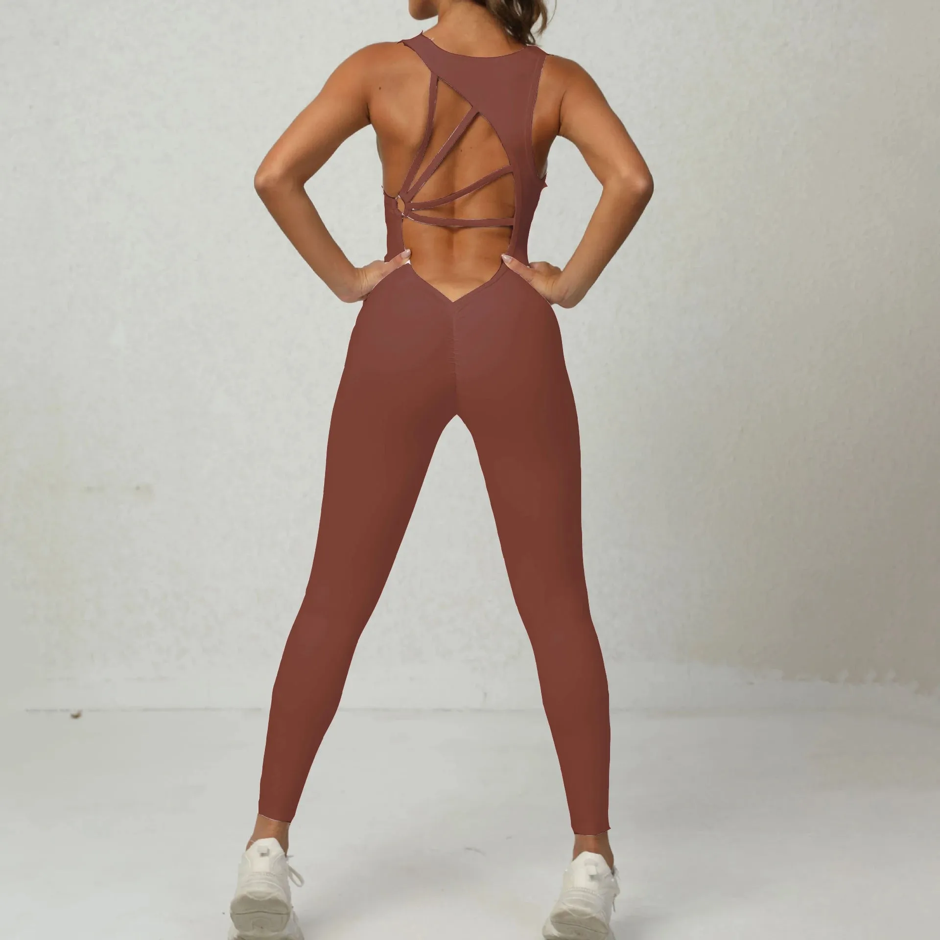 2023 Thick Pad Jumpsuit Sport Women Yoga Set Bodysuit For Fitness Wear Gym Sportswear High Elastic Workout Running Clothes