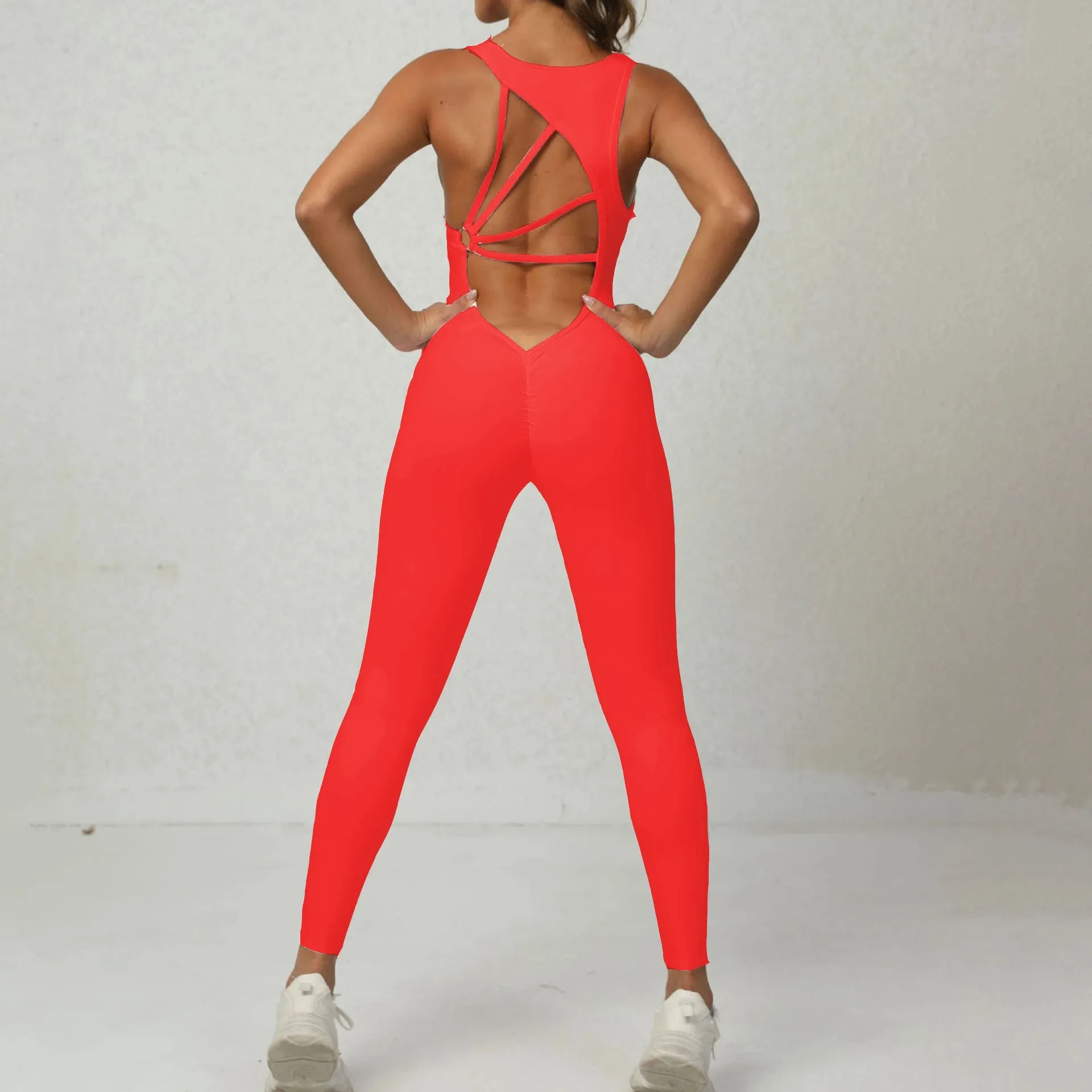 2023 Thick Pad Jumpsuit Sport Women Yoga Set Bodysuit For Fitness Wear Gym Sportswear High Elastic Workout Running Clothes