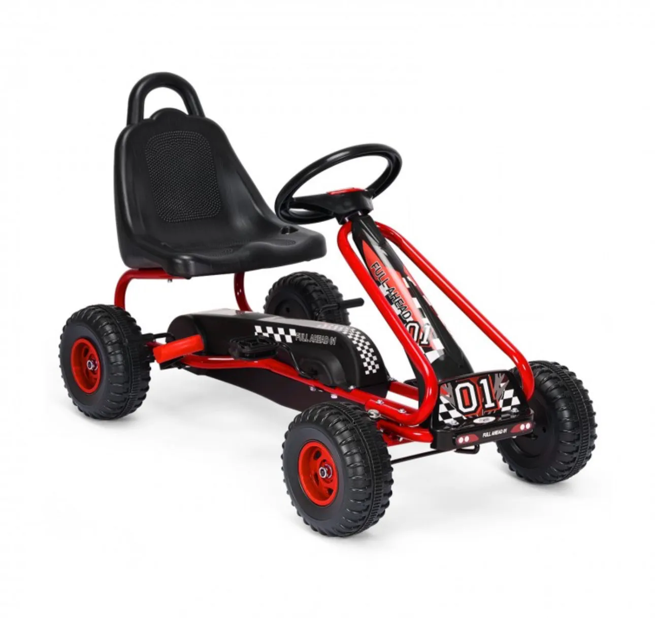 2025 Super Cool Upgraded 4 Wheel Pedal Powered GoKart Ride On Car | Adjustable Seat | Heavy Duty Seat | Enclosed Chain For Safety