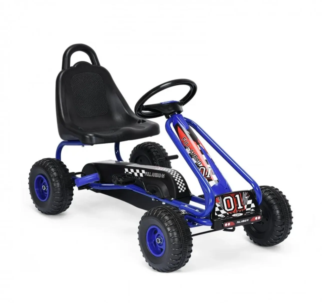 2025 Super Cool Upgraded 4 Wheel Pedal Powered GoKart Ride On Car | Adjustable Seat | Heavy Duty Seat | Enclosed Chain For Safety