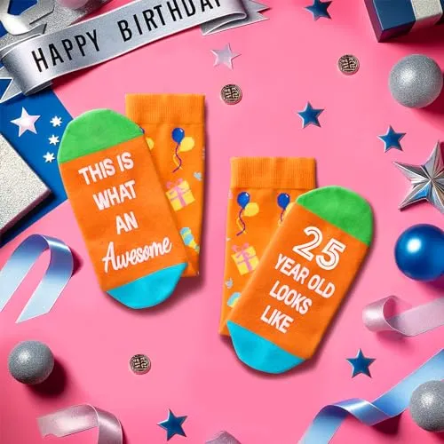 25 Year Old Girl Boy Gifts, Gifts for 25 Year Old Woman Man Female Male, Birthday Socks for Her Him