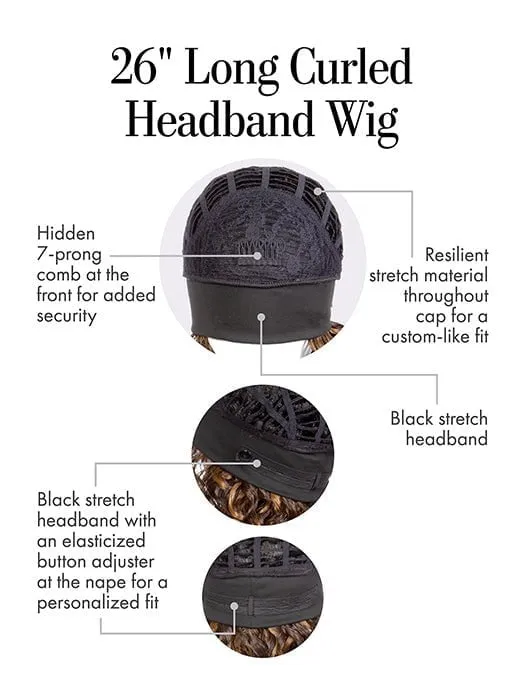 26in Long Curled Headband | Synthetic Hairpiece