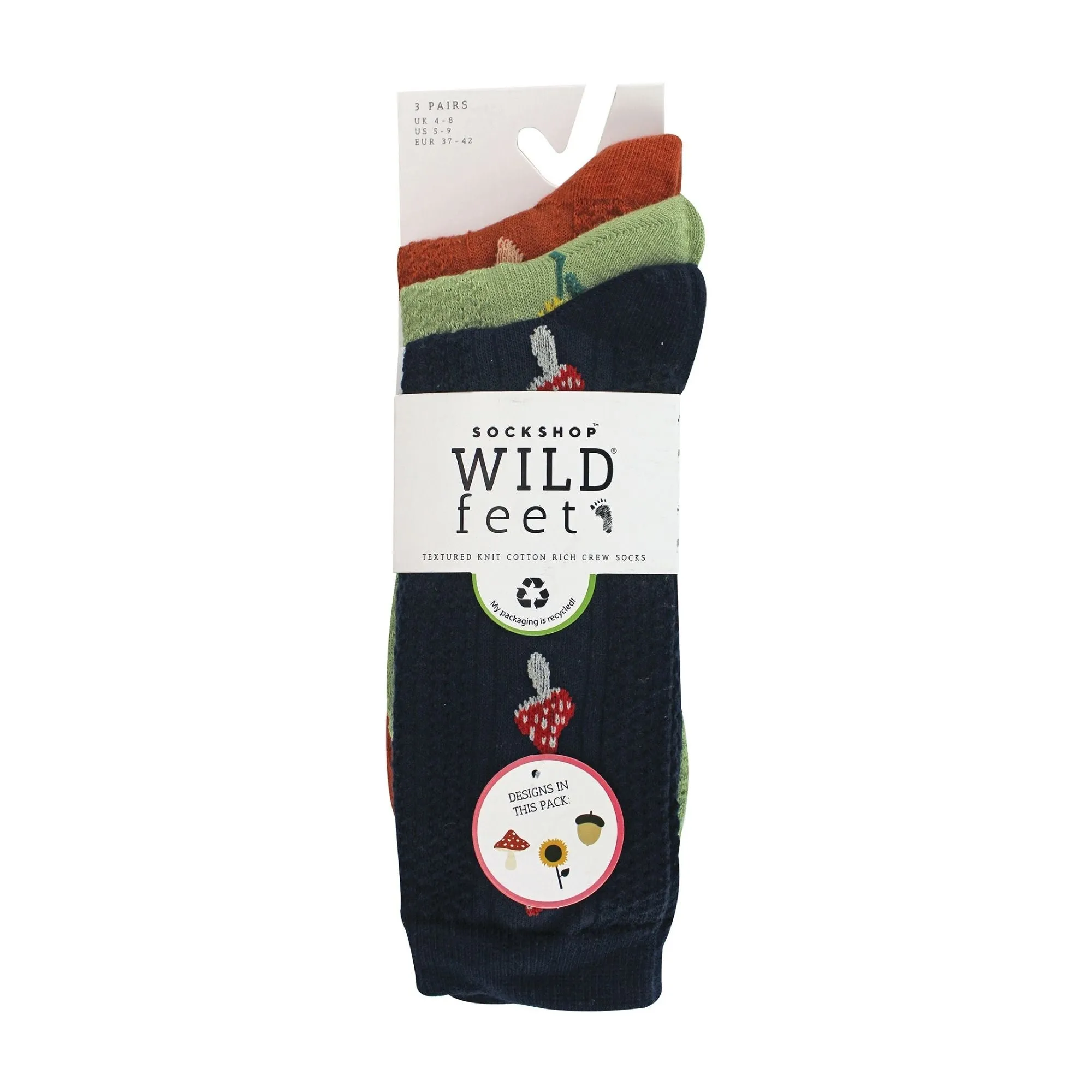 3 Pack Ladies Fashionable Texture Knit Cotton Socks