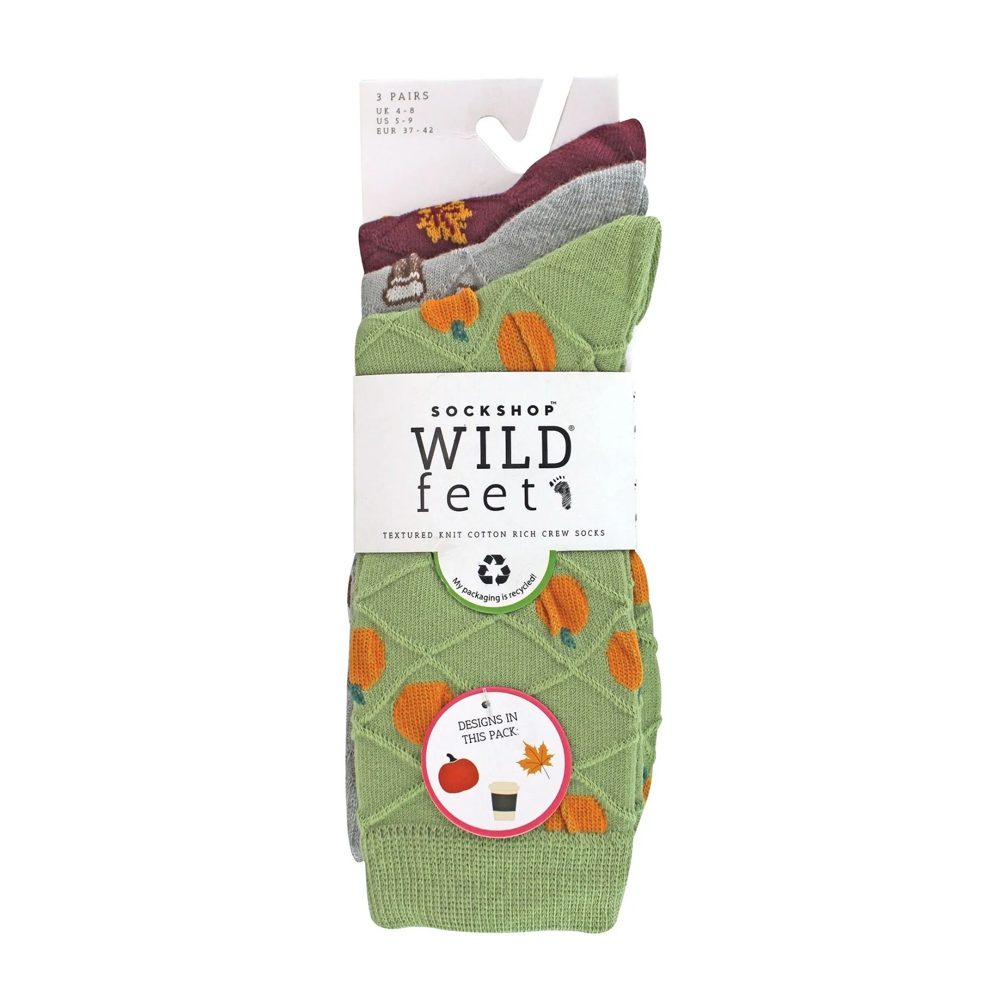 3 Pack Ladies Fashionable Texture Knit Cotton Socks