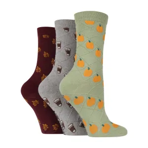 3 Pack Ladies Fashionable Texture Knit Cotton Socks