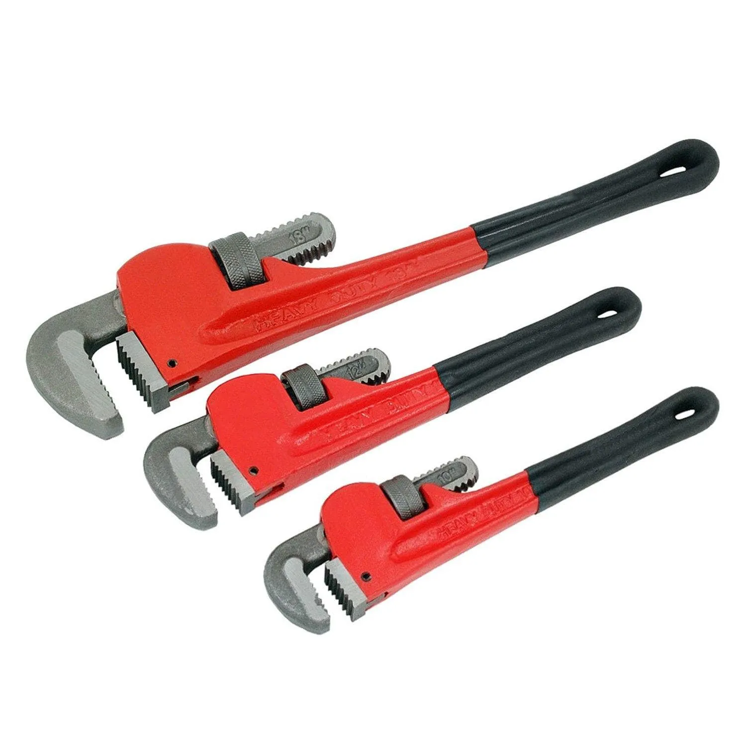 3Pc Heavy Duty Stilsons Monkey Pipe Wrench Set Adjustable Shifting Spanners