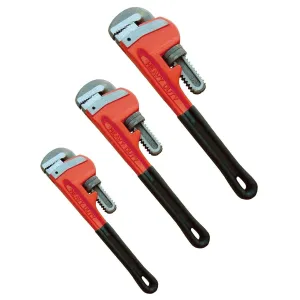 3Pc Heavy Duty Stilsons Monkey Pipe Wrench Set Adjustable Shifting Spanners