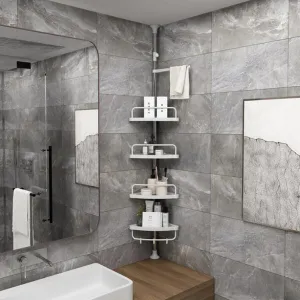 4 Tier Adjustable Telescopic Bathroom Organizer Corner Shower
