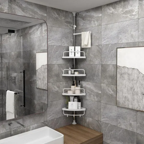 4 Tier Adjustable Telescopic Bathroom Organizer Corner Shower