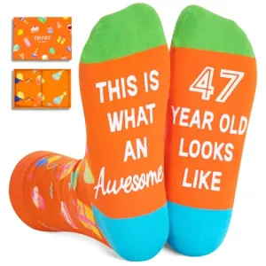 47th Birthday Gifts for Men Women, Socks for 47 Year Old Him Her, 47 Year Old Gifts
