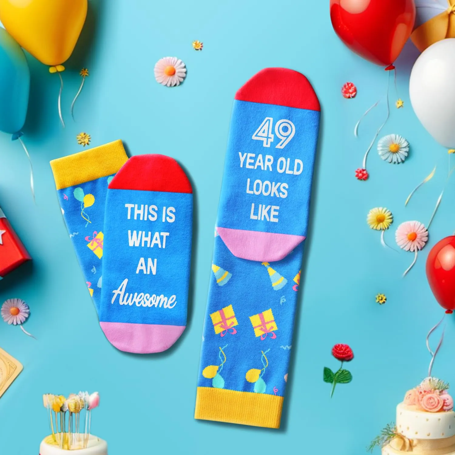 49th Birthday Gift Ideas Socks - 49 Year Old Birthday Gifts for Old Aged Men Women, 49th Birthday Gifts for Him Her