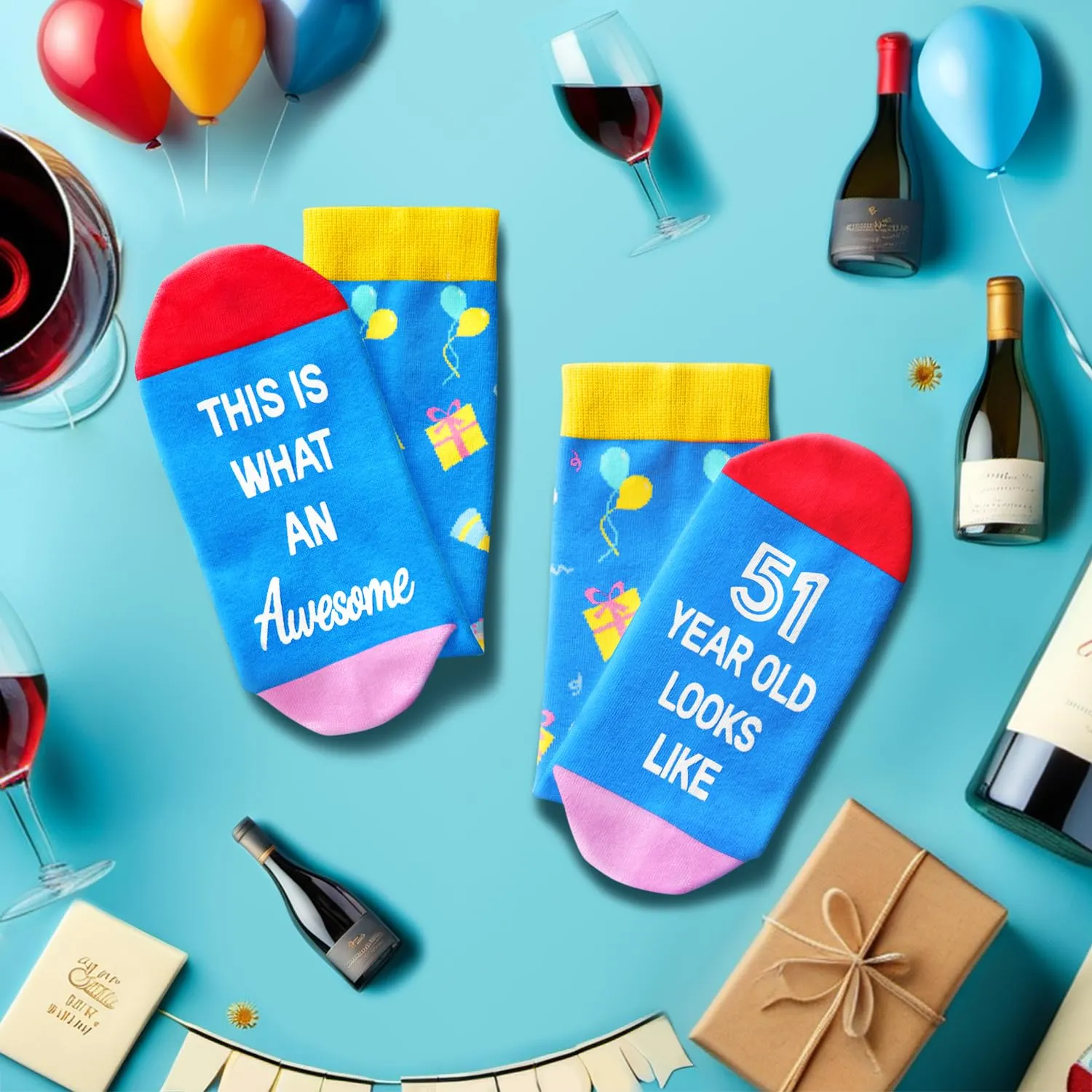 51st Birthday Gift Ideas Socks - 51 Year Old Birthday Gifts for Old Aged Men Women, 51st Birthday Gifts for Him Her