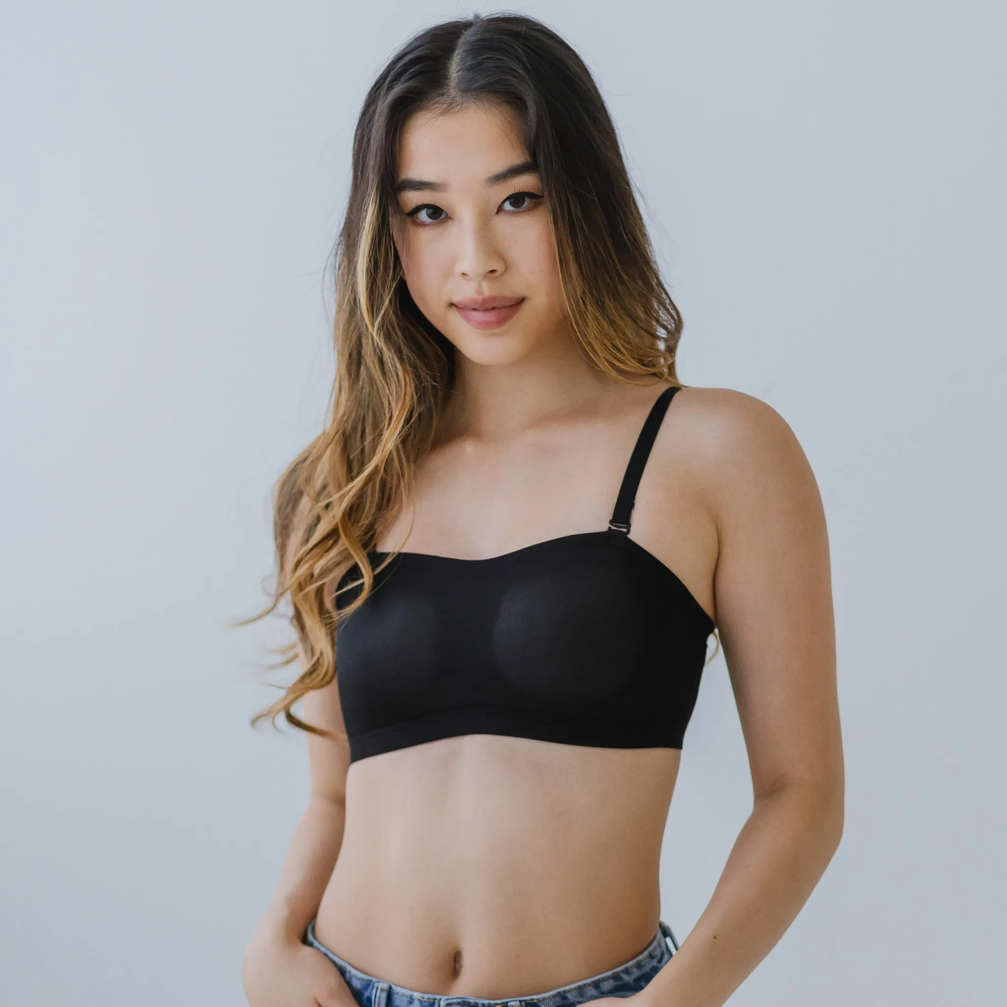 5D Ultra-Ventilation Lightweight Wireless Bandeau (In-built Padding) in Pearl Black (Size S Only)