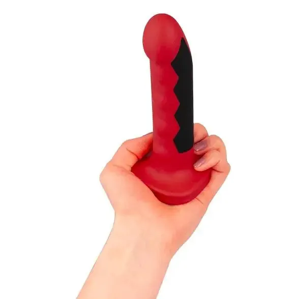 6.4-inch Electrastim Silicone Red Fusion Elctro Strap on Dildo