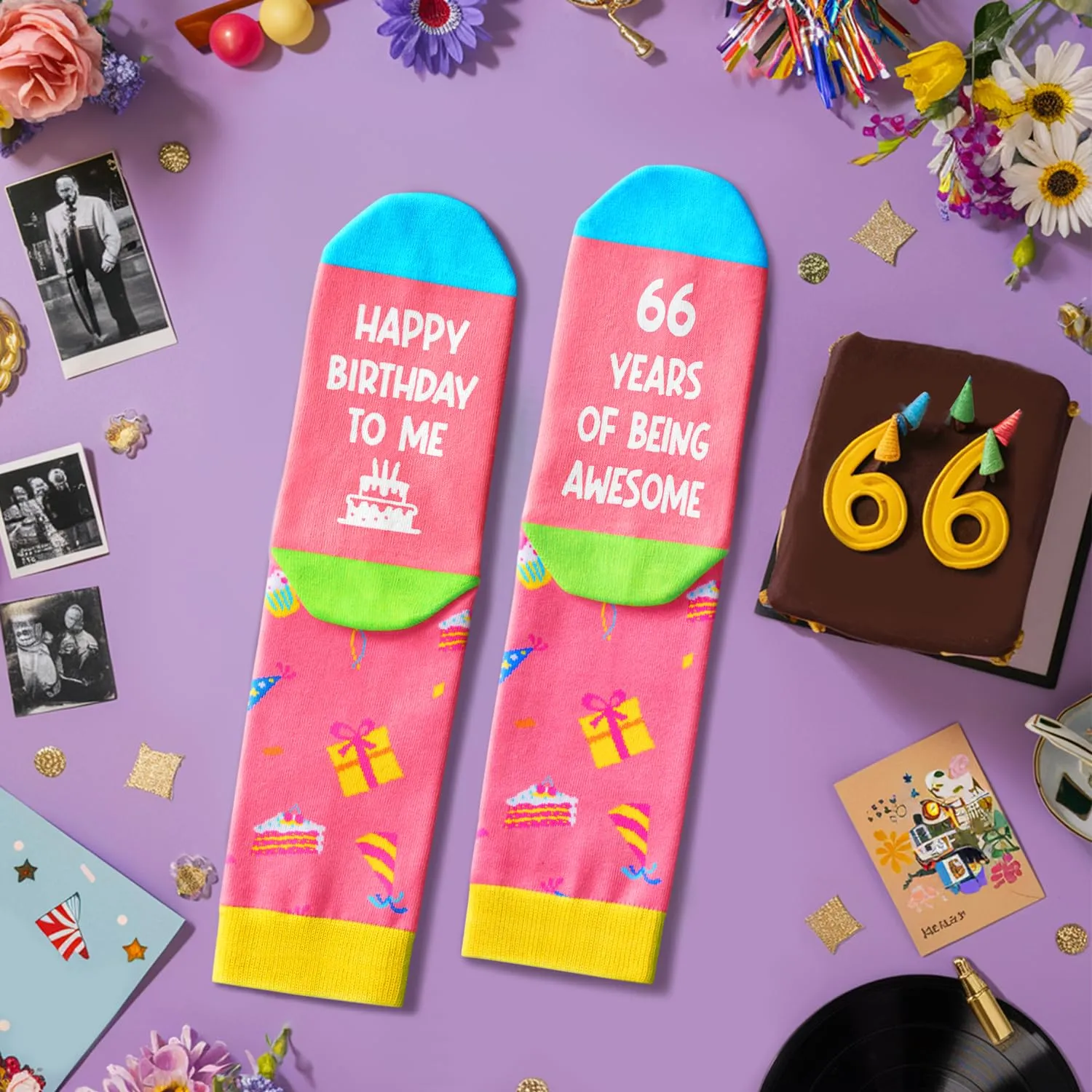 66th Birthday Gifts Ideas for Women - Socks for 66 Year Olds, 66th Birthday Gifts for Her Him, Best Gifts for 66 Year Old Woman Man