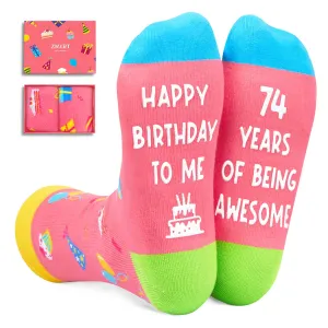 74th Birthday Gift Ideas for Women - Socks for Older Women over 74, Best Gifts for 74 Year Old, Old Lady Gifts for Women