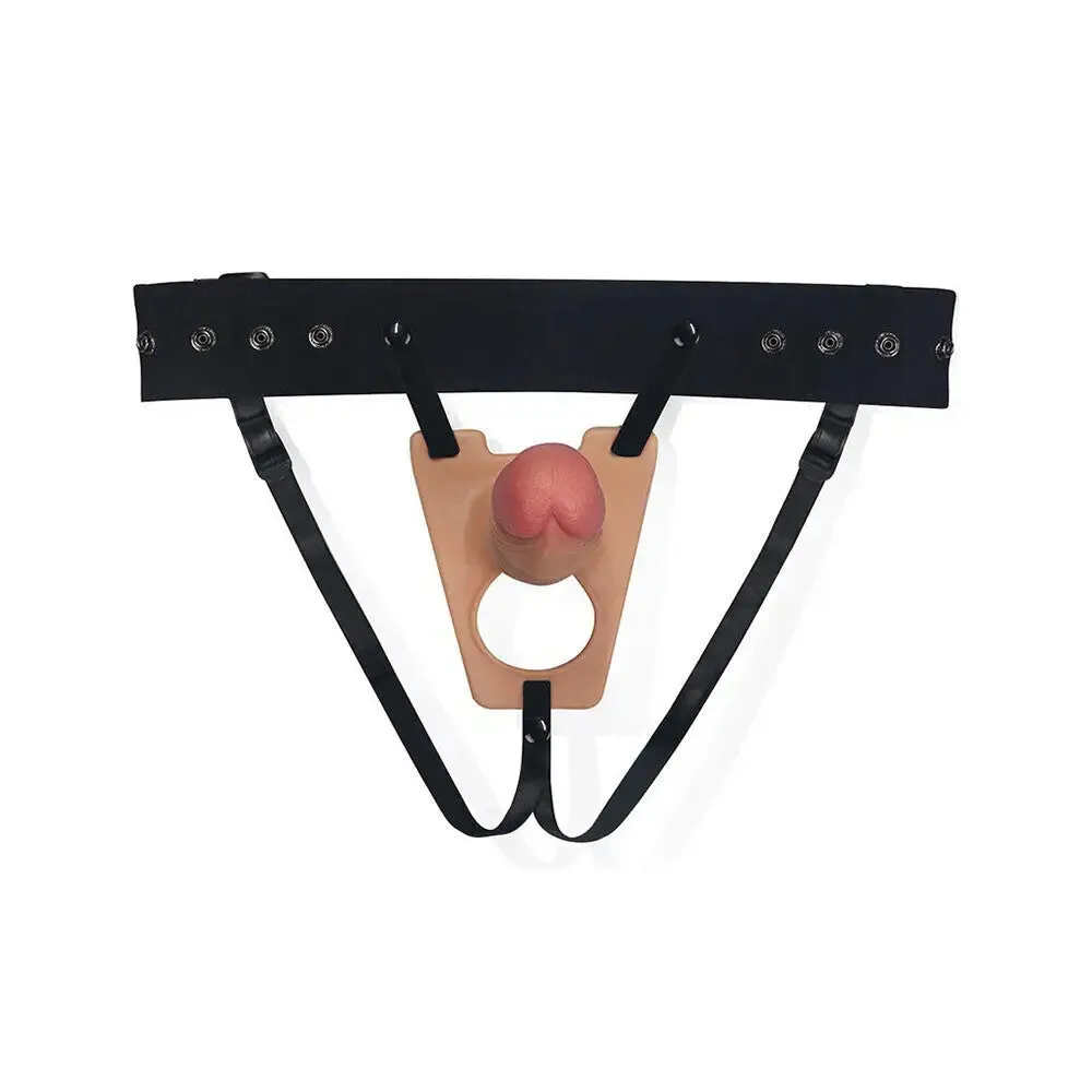 8-inch Lovetoy Silicone Flesh Pink Hollow Strap on Dildo