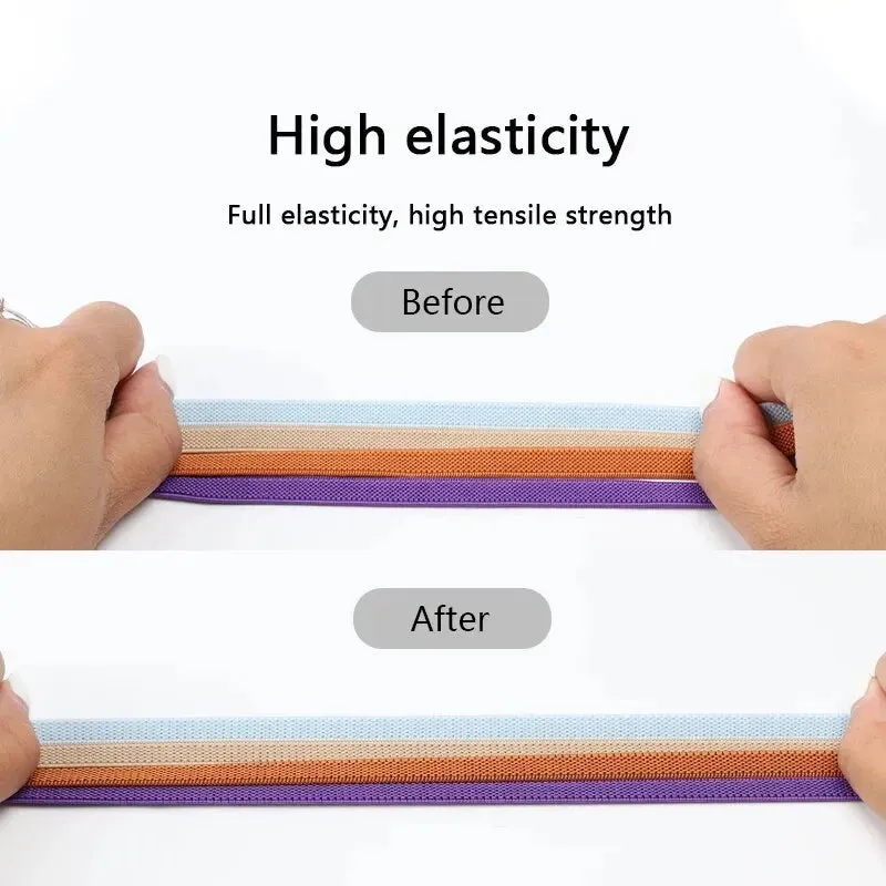 8MM Flats Shoe Laces Without Ties For Sneaker Elastic Shoelaces Colorful Press Metal Lock Convenient Fast No Tie Shoes Lace