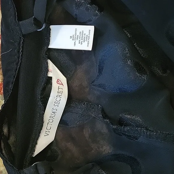 90s Victoria's Secret black heart sheer maxi slip dress