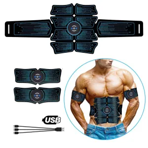 Abdominal Muscle Stimulator EMS Abs Electrostimulation Home Gym Trainer Muscles Toner Exercise Fitness Equipment USB Charged