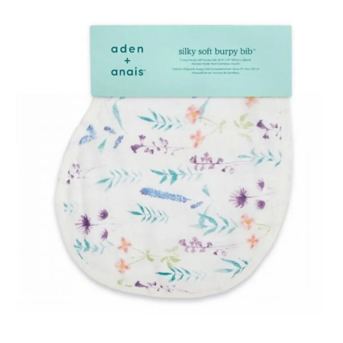 Aden Anais Silky Soft Bamboo Muslin Burpy Bib - Watercolor Garden