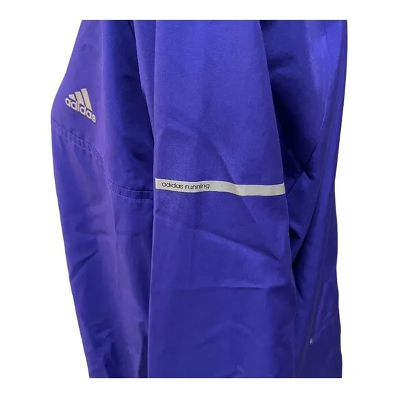 Adidas ClimaProof Running Blue Half-Zip Pullover Jacket Windbreaker L Polyester
