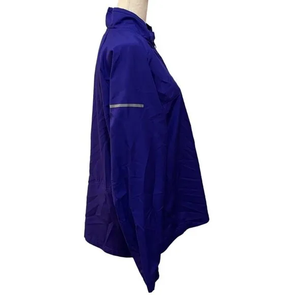 Adidas ClimaProof Running Blue Half-Zip Pullover Jacket Windbreaker L Polyester
